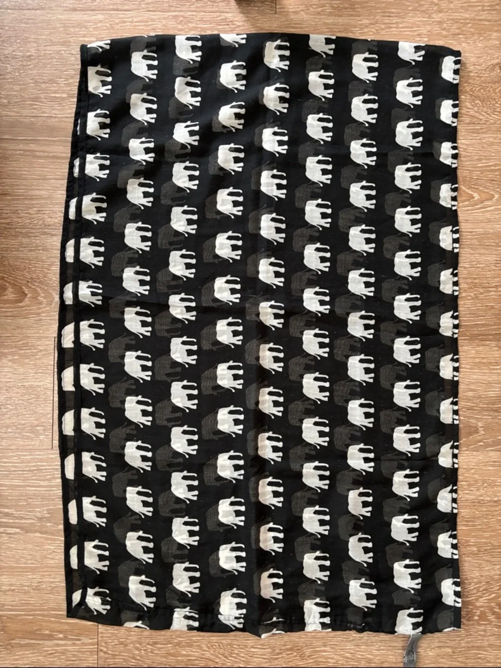 Accessory St black & white elephant print infinity/loop scarf